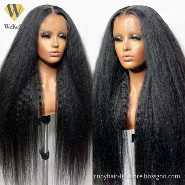 Wholesale 5X5 13X4 Lace Frontal Wig Kinky Brazilian Human Hair Wigs Plucked Hair Glueless 13X6 HD Lace Frontal Wigs